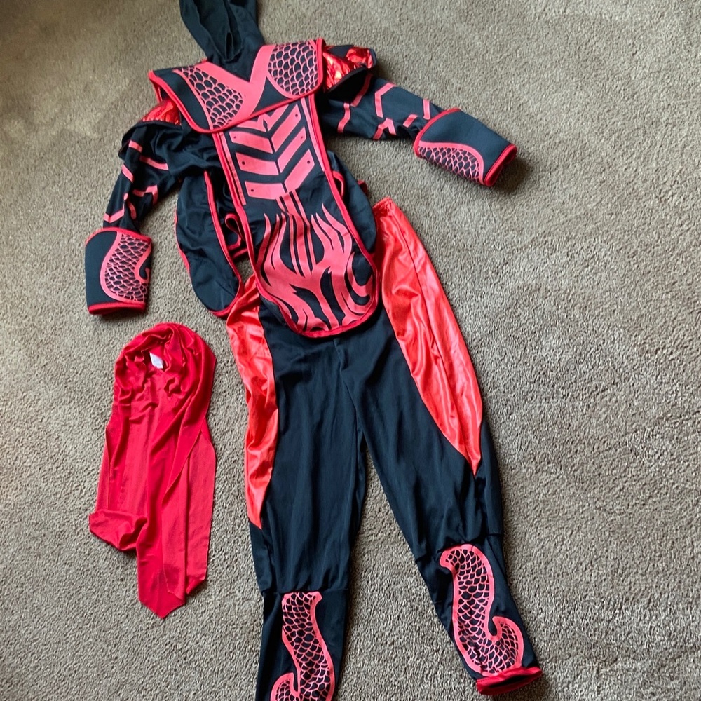 Spooktacular Creations Kids Ninja Warrior Costume Black & Red Size Medium